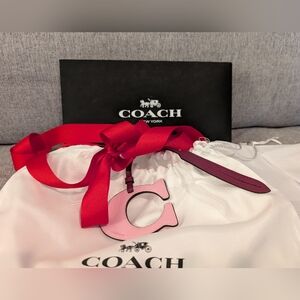 Coach Pink Leather Bag Charm